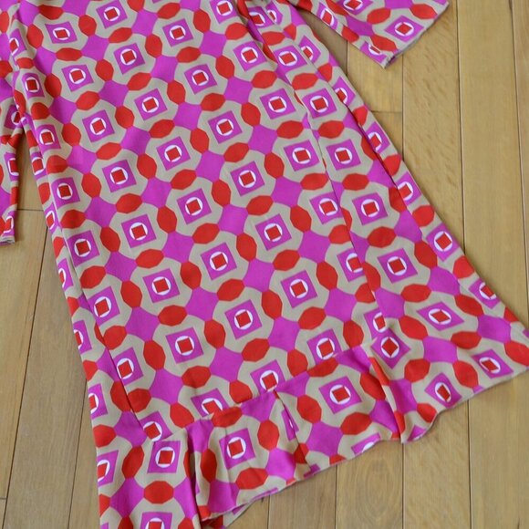 Marni Geometric Printed Silk Dress Pink NWT Size 40 US XS/S - Picture 5 of 12